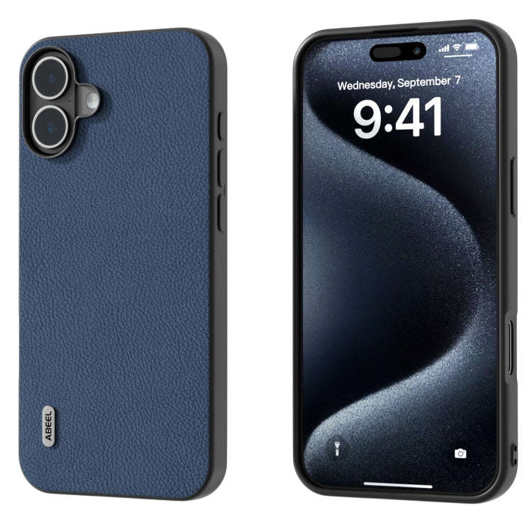 ABEEL Genuine Leather + PC Litchi Texture Phone Case, For iPhone 16 Pro Max, For iPhone 16 Pro, F...