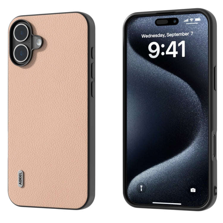 ABEEL Genuine Leather + PC Litchi Texture Phone Case, For iPhone 16 Pro Max, For iPhone 16 Pro, F...