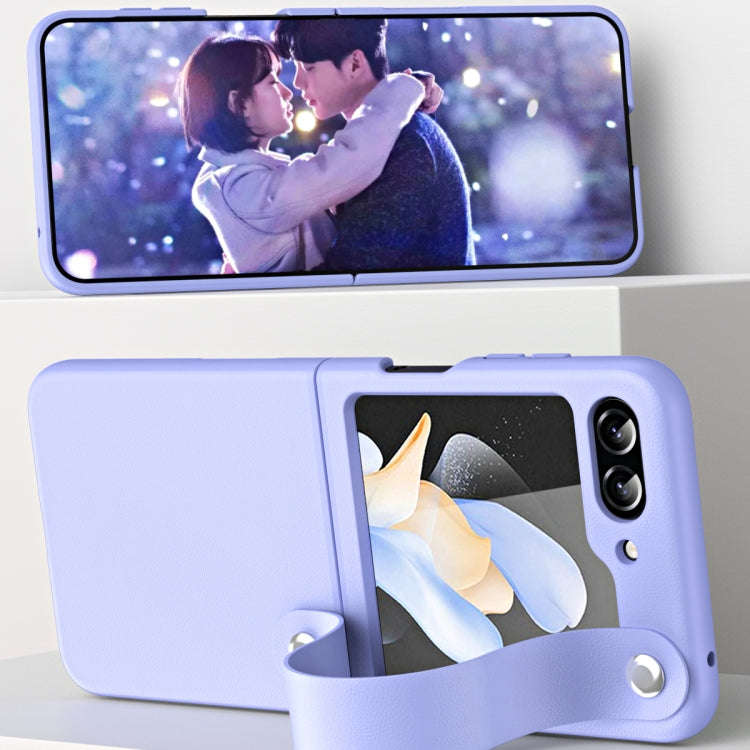 Hand Strap Type Leather Phone Case, For Samsung Galaxy Z Flip5