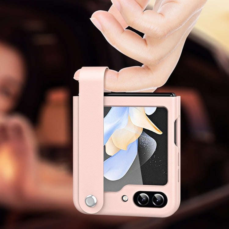 Hand Strap Type Leather Phone Case, For Samsung Galaxy Z Flip5