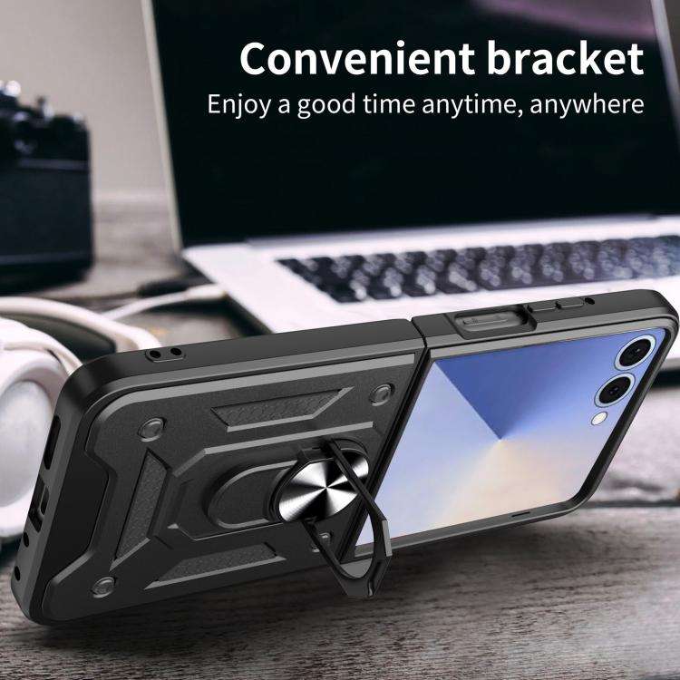 Armor Magnetic Bracket TPU+PC Phone Case, For Samsung Galaxy Z Flip7, For Samsung Galaxy Z Flip6 ...