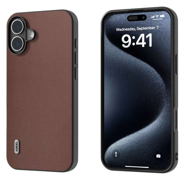 ABEEL Genuine Leather Xiaoya Series Phone Case, For iPhone 16 Pro Max, For iPhone 16 Pro, For iPh...