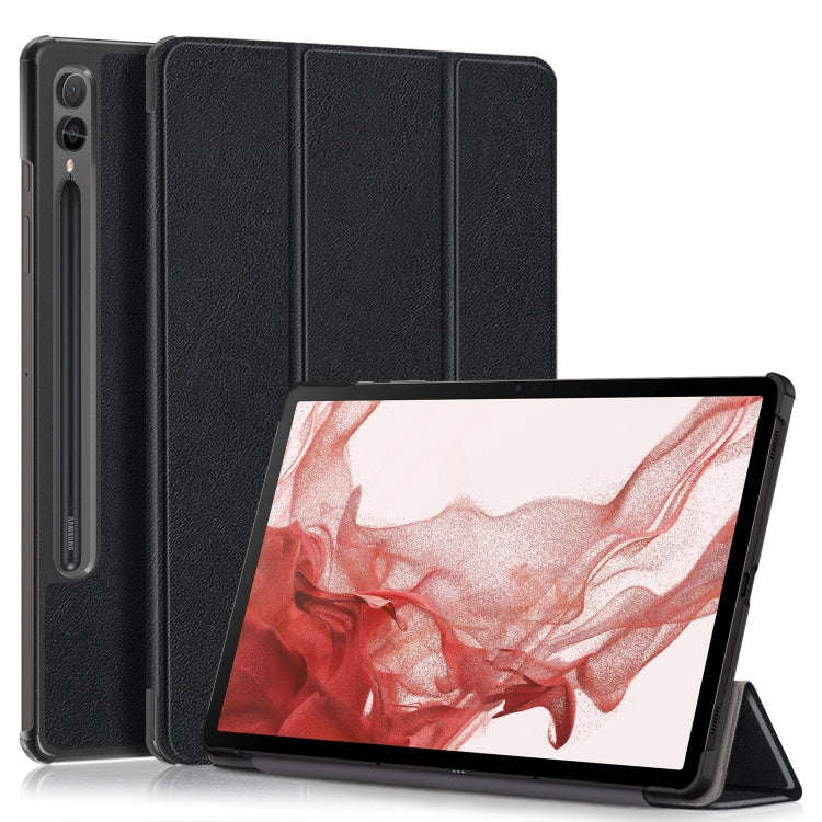 Custer Pure Color 3-Fold Holder Smart Leather Tablet Case, For Samsung Galaxy Tab S9+
