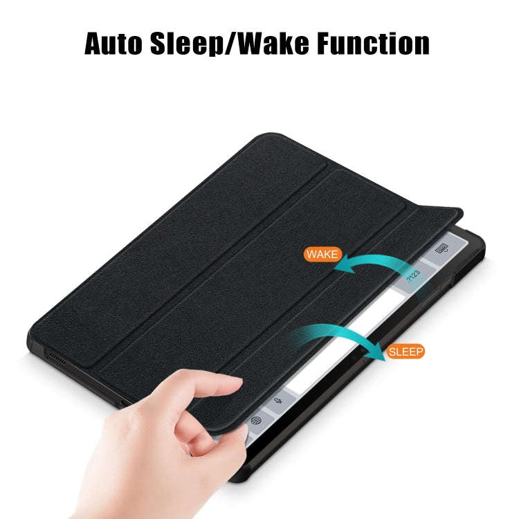 Custer Pure Color 3-Fold Holder Smart Leather Tablet Case, For Samsung Galaxy Tab S9+