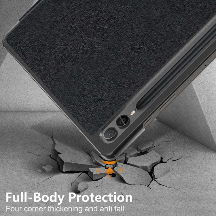 Custer Pure Color 3-Fold Holder Smart Leather Tablet Case, For Samsung Galaxy Tab S9+