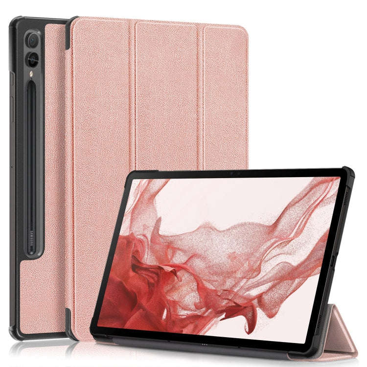 Custer Pure Color 3-Fold Holder Smart Leather Tablet Case, For Samsung Galaxy Tab S9+