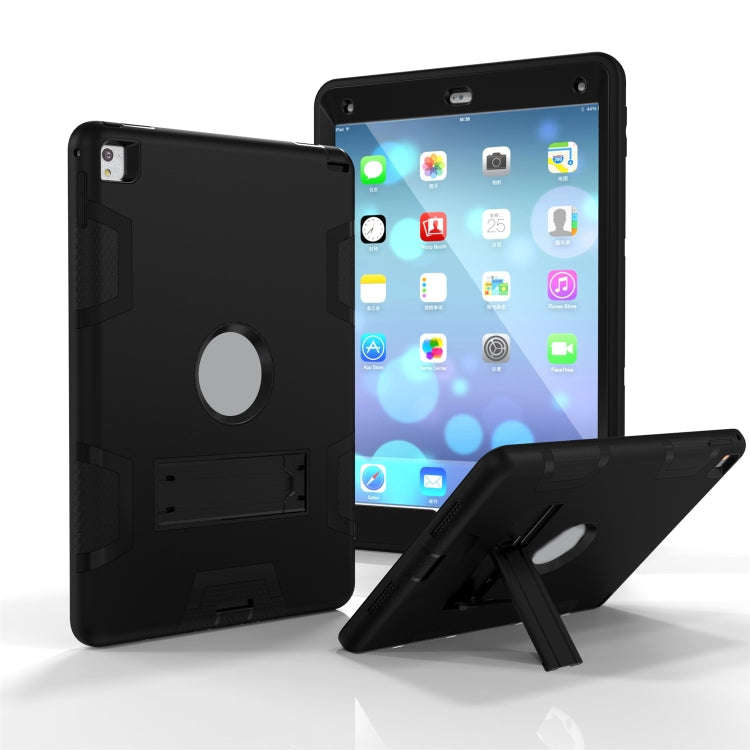 Shockproof PC + Silicone Protective Casewith Holder, For iPad 9.7(2017)