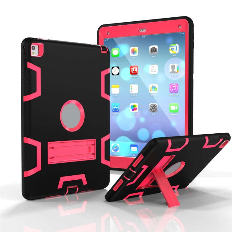 Shockproof PC + Silicone Protective Casewith Holder, For iPad 9.7(2017)