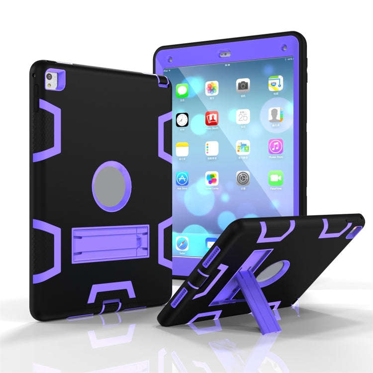Shockproof PC + Silicone Protective Casewith Holder, For iPad 9.7(2017)