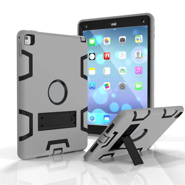 Shockproof PC + Silicone Protective Casewith Holder, For iPad 9.7(2017)