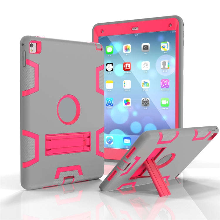 Shockproof PC + Silicone Protective Casewith Holder, For iPad 9.7(2017)