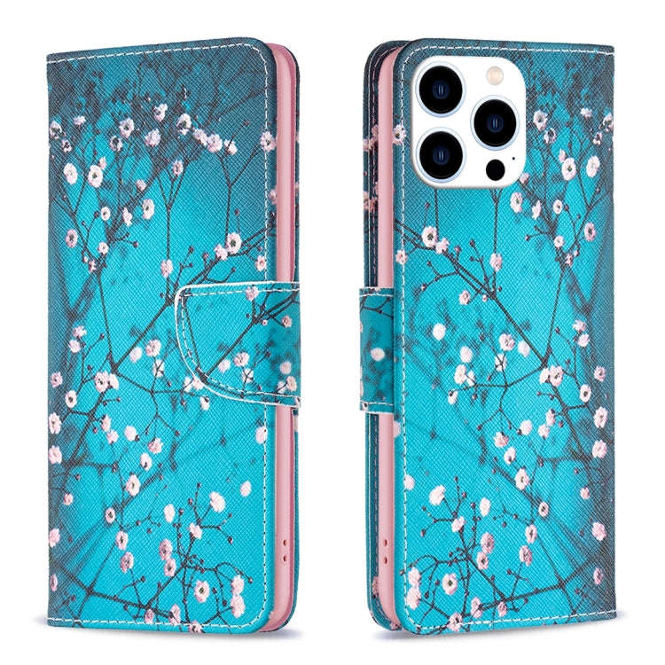 Colored Drawing Pattern Leather Phone Case, For iPhone 16 Pro Max, For iPhone 16 Pro, For iPhone ...