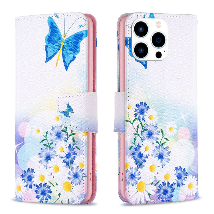 Colored Drawing Pattern Leather Phone Case, For iPhone 16 Pro Max, For iPhone 16 Pro, For iPhone ...