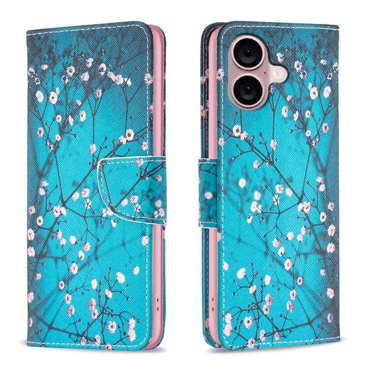 Colored Drawing Pattern Leather Phone Case, For iPhone 16 Pro Max, For iPhone 16 Pro, For iPhone ...