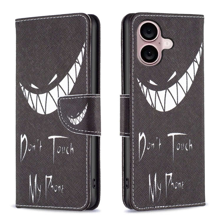Colored Drawing Pattern Leather Phone Case, For iPhone 16 Pro Max, For iPhone 16 Pro, For iPhone ...
