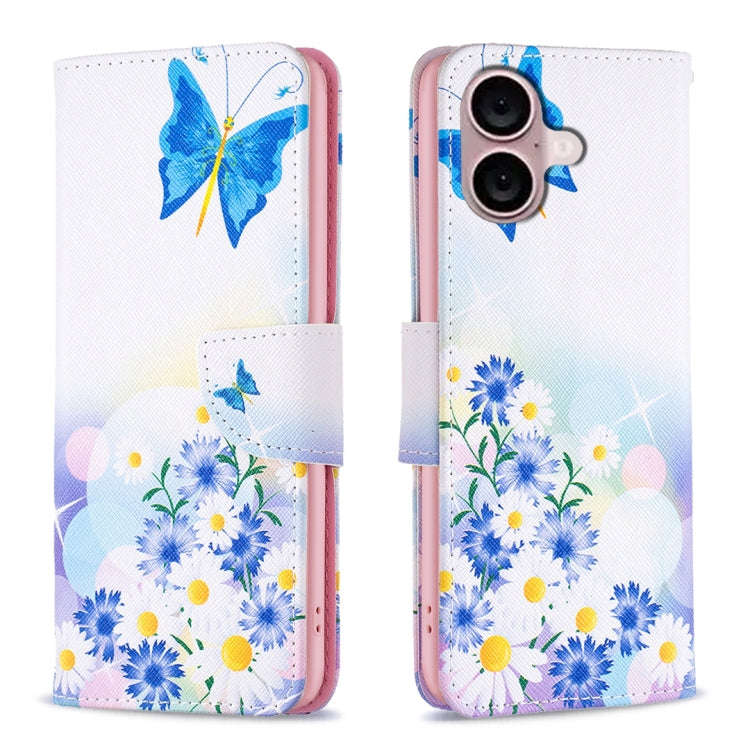Colored Drawing Pattern Leather Phone Case, For iPhone 16 Pro Max, For iPhone 16 Pro, For iPhone ...