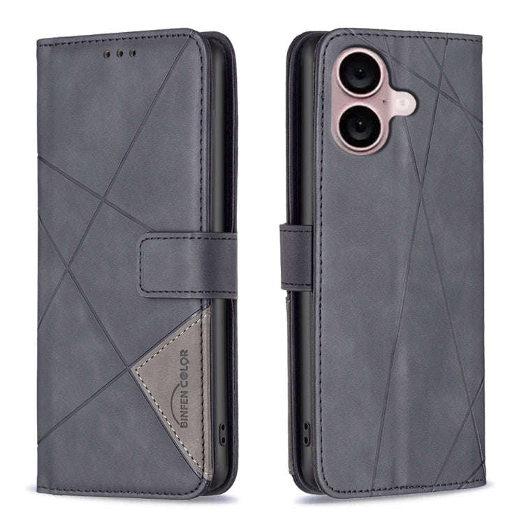 Magnetic Buckle Rhombus Texture Leather Phone Case, For iPhone 18 Pro/17 Pro, For iPhone 18 Pro M...