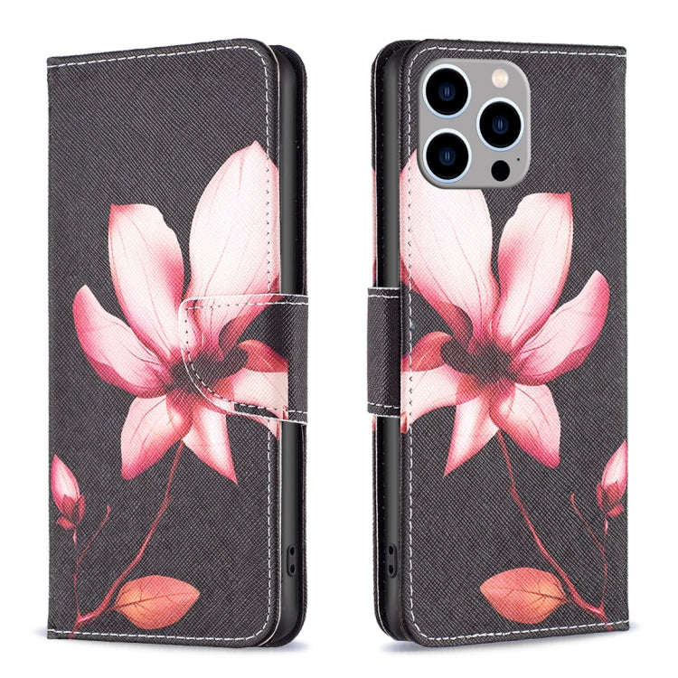 Colored Drawing Pattern Flip Leather Phone Case, For iPhone 15 Pro Max, For iPhone 15 Pro, For iP...