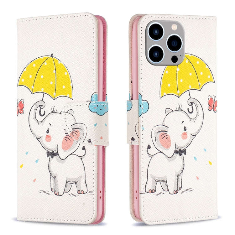 Colored Drawing Pattern Flip Leather Phone Case, For iPhone 15 Pro Max, For iPhone 15 Pro, For iP...