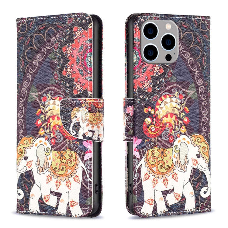 Colored Drawing Pattern Flip Leather Phone Case, For iPhone 15 Pro Max, For iPhone 15 Pro, For iP...