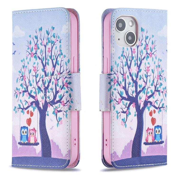 Colored Drawing Pattern Flip Leather Phone Case, For iPhone 15 Pro Max, For iPhone 15 Pro, For iP...