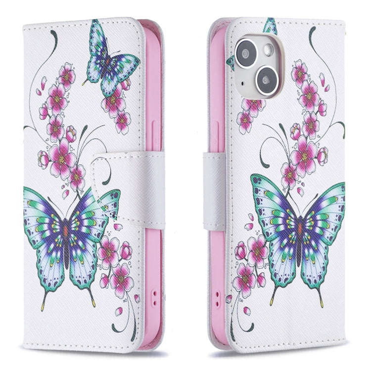 Colored Drawing Pattern Flip Leather Phone Case, For iPhone 15 Pro Max, For iPhone 15 Pro, For iP...