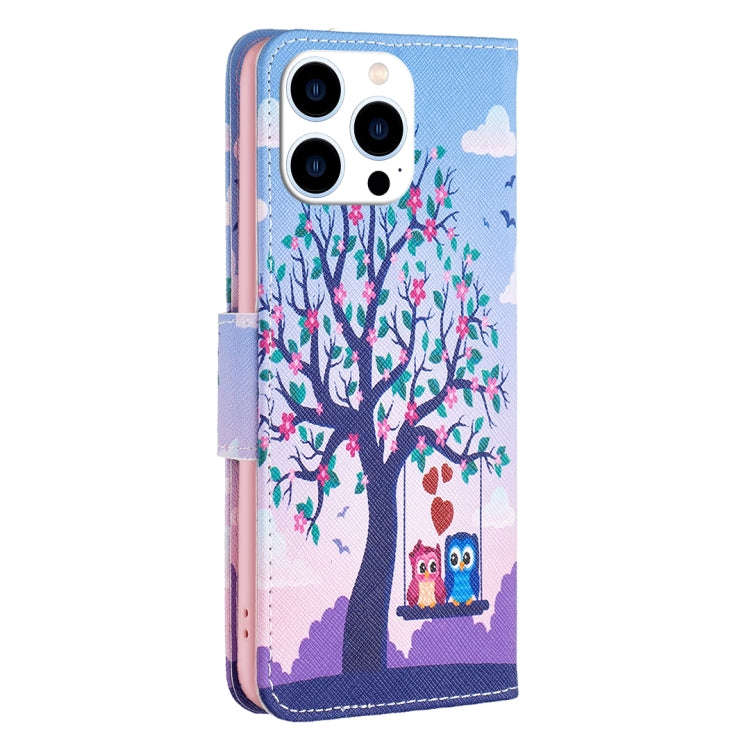 Colored Drawing Pattern Flip Leather Phone Case, For iPhone 16 Pro Max, For iPhone 16 Pro, For iP...