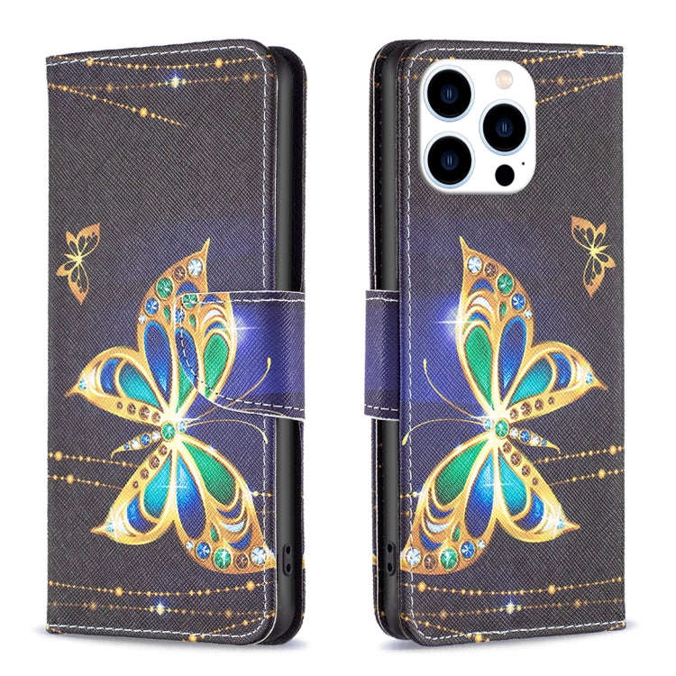 Colored Drawing Pattern Flip Leather Phone Case, For iPhone 16 Pro Max, For iPhone 16 Pro, For iP...