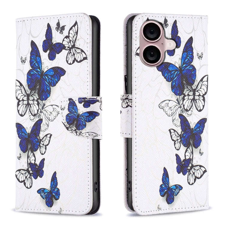 Colored Drawing Pattern Flip Leather Phone Case, For iPhone 16 Pro Max, For iPhone 16 Pro, For iP...