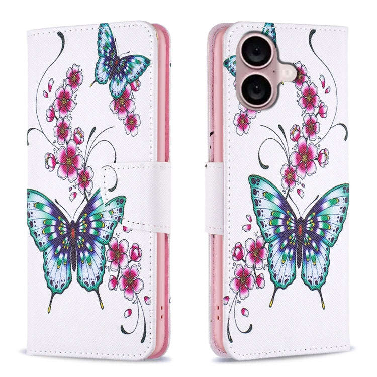 Colored Drawing Pattern Flip Leather Phone Case, For iPhone 16 Pro Max, For iPhone 16 Pro, For iP...