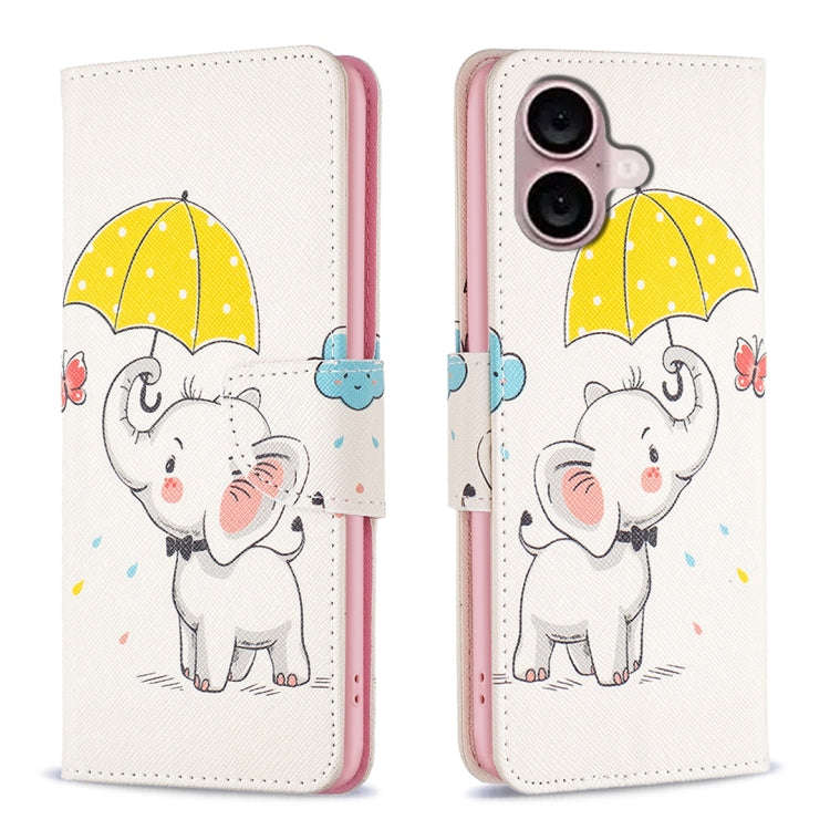 Colored Drawing Pattern Flip Leather Phone Case, For iPhone 16 Pro Max, For iPhone 16 Pro, For iP...