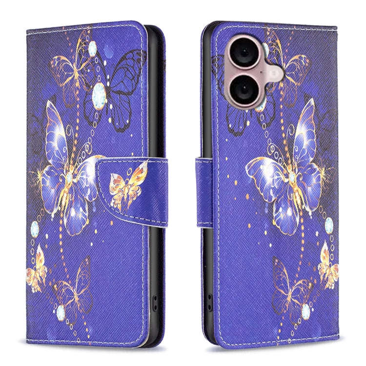 Colored Drawing Pattern Flip Leather Phone Case, For iPhone 16 Pro Max, For iPhone 16 Pro, For iP...