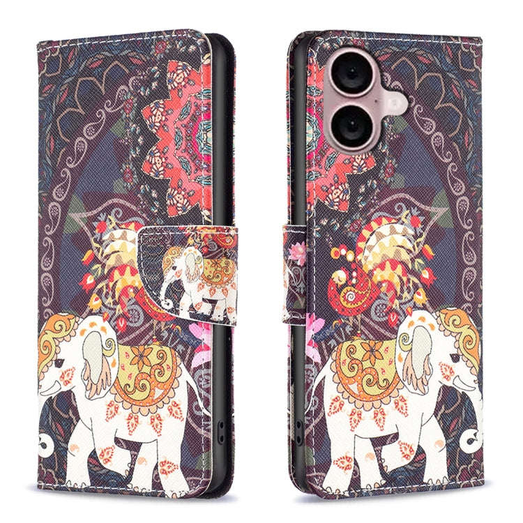 Colored Drawing Pattern Flip Leather Phone Case, For iPhone 16 Pro Max, For iPhone 16 Pro, For iP...