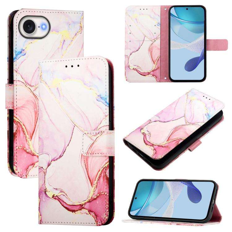 PT003 Marble Pattern Flip Leather Phone Case, For iPhone 17e / 16e, For iPhone 16 Pro Max, For iP...