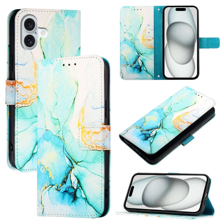 PT003 Marble Pattern Flip Leather Phone Case, For iPhone 17e / 16e, For iPhone 16 Pro Max, For iP...