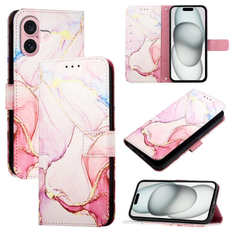 PT003 Marble Pattern Flip Leather Phone Case, For iPhone 17e / 16e, For iPhone 16 Pro Max, For iP...