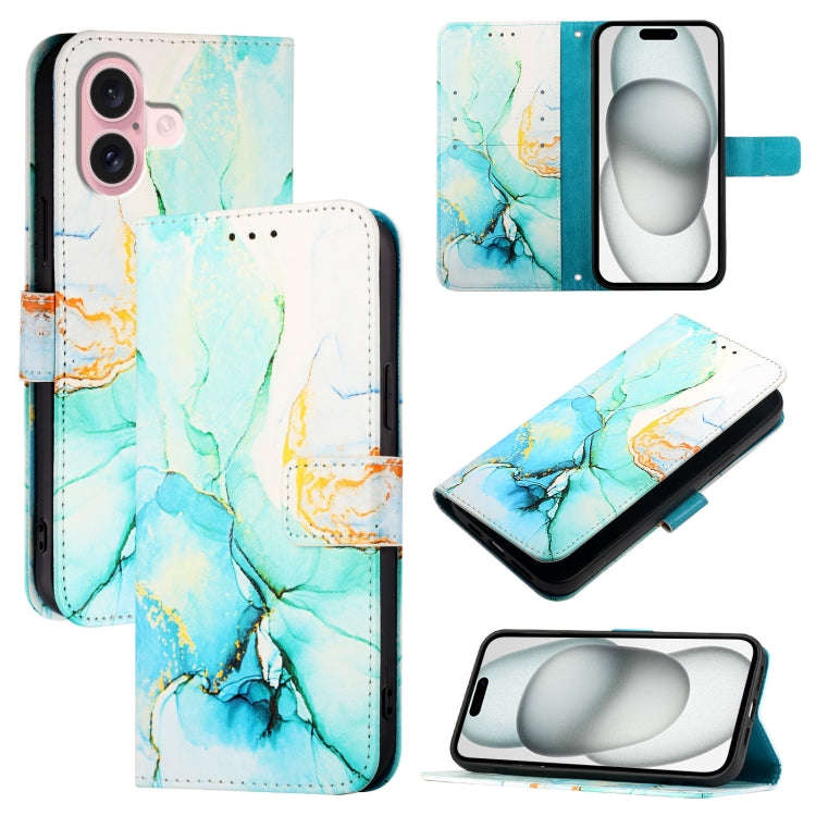 PT003 Marble Pattern Flip Leather Phone Case, For iPhone 17e / 16e, For iPhone 16 Pro Max, For iP...