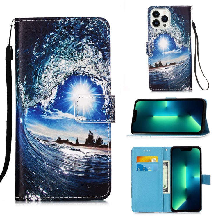 Colored Drawing Pattern Plain Weave Leather Phone Case, For iPhone 17e / 16e, For iPhone 17 Pro M...