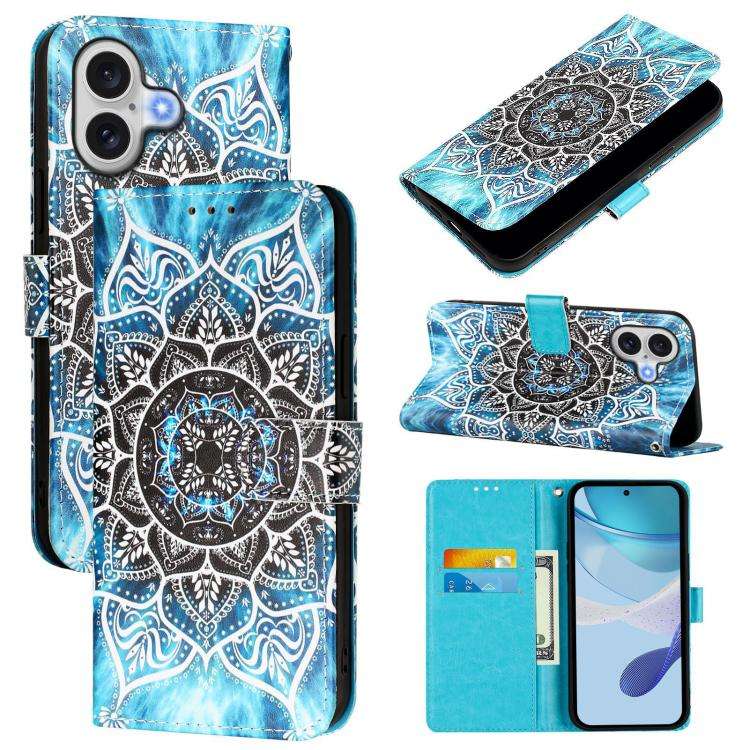 Colored Drawing Pattern Plain Weave Leather Phone Case, For iPhone 17e / 16e, For iPhone 17 Pro M...