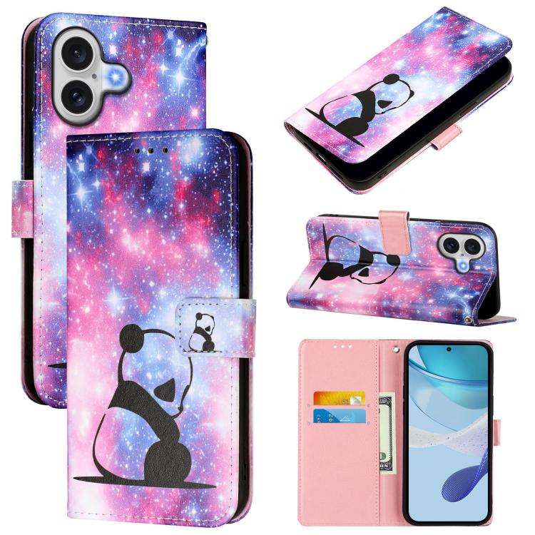 Colored Drawing Pattern Plain Weave Leather Phone Case, For iPhone 17e / 16e, For iPhone 17 Pro M...