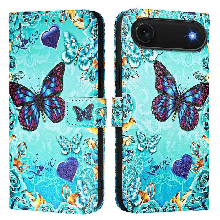 Colored Drawing Pattern Plain Weave Leather Phone Case, For iPhone 17e / 16e, For iPhone 17 Pro M...
