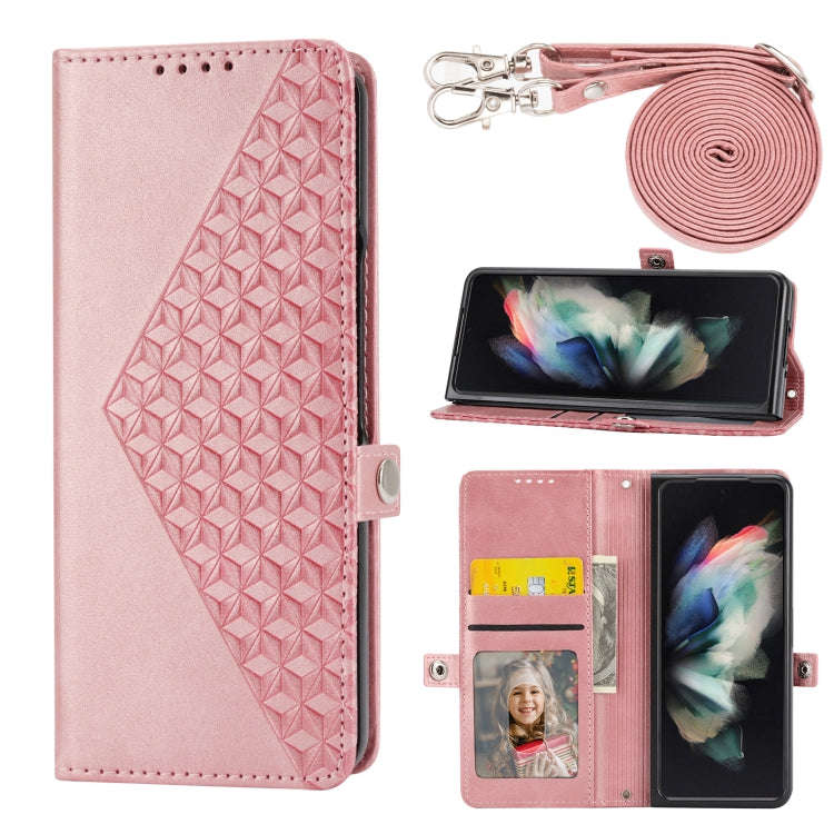Cubic Grid Calf Texture Magnetic Leather Phone Case, For Samsung Galaxy Z Flip6 / Flip7 FE, For S...