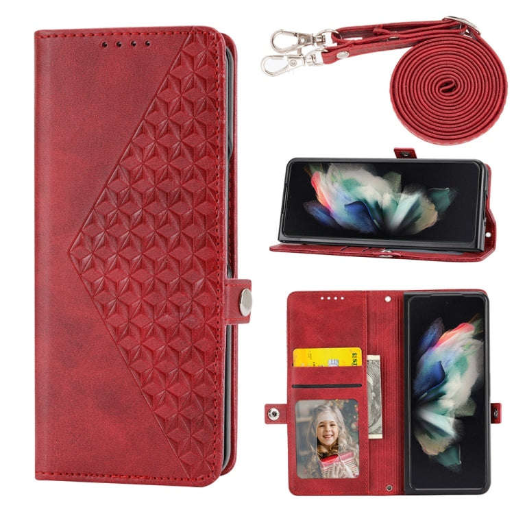 Cubic Grid Calf Texture Magnetic Leather Phone Case, For Samsung Galaxy Z Flip6 / Flip7 FE, For S...