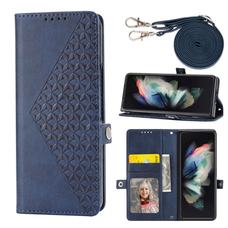 Cubic Grid Calf Texture Magnetic Leather Phone Case, For Samsung Galaxy Z Flip6 / Flip7 FE, For S...