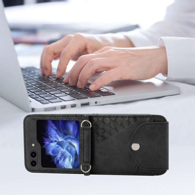 Cubic Grid Calf Texture Magnetic Leather Phone Case, For Samsung Galaxy Z Flip6 / Flip7 FE, For S...