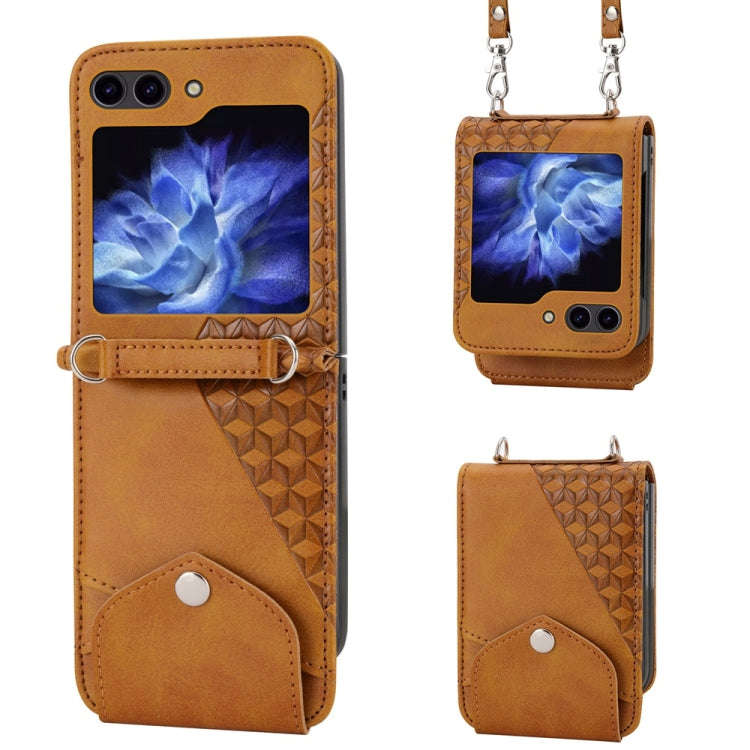 Cubic Grid Calf Texture Magnetic Leather Phone Case, For Samsung Galaxy Z Flip6 / Flip7 FE, For S...