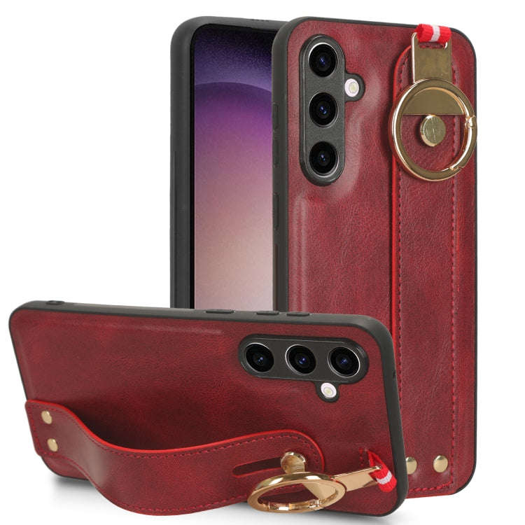 Wristband Leather Back Phone Case, For Samsung Galaxy S24 Ultra 5G, For Samsung Galaxy M34 5G, Fo...