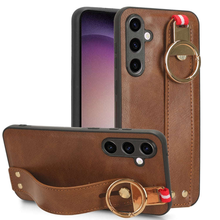 Wristband Leather Back Phone Case, For Samsung Galaxy S24 Ultra 5G, For Samsung Galaxy M34 5G, Fo...