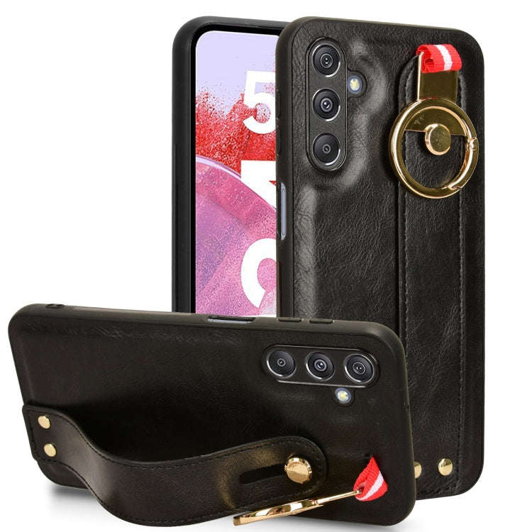 Wristband Leather Back Phone Case, For Samsung Galaxy S24 Ultra 5G, For Samsung Galaxy M34 5G, Fo...
