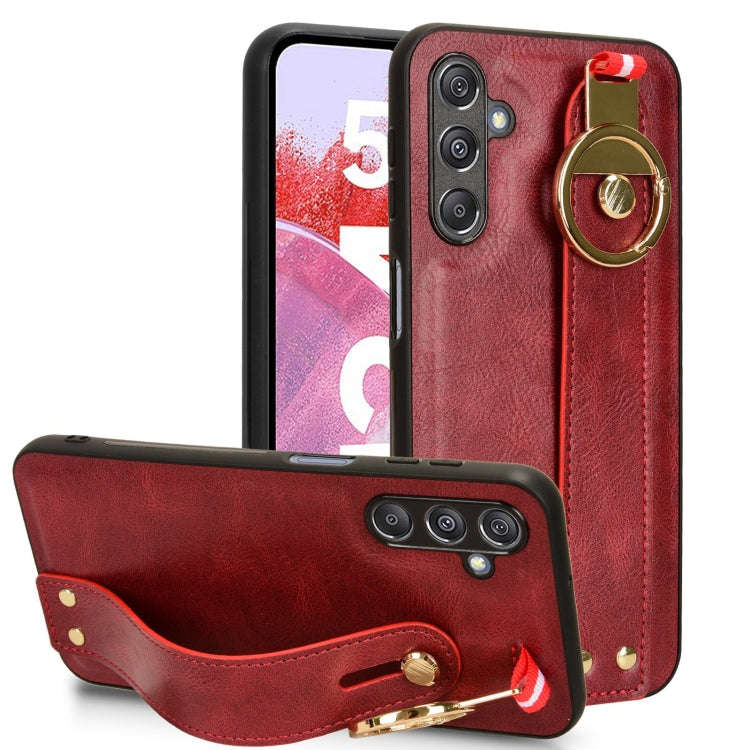 Wristband Leather Back Phone Case, For Samsung Galaxy S24 Ultra 5G, For Samsung Galaxy M34 5G, Fo...